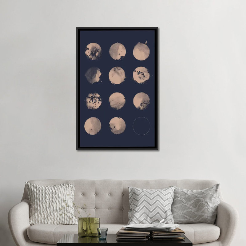 «12 Moons», impression sur toile tendue, Toile avec cadre noir, Pas de tapis, H 48 po x l 32 po x P 1,5 po