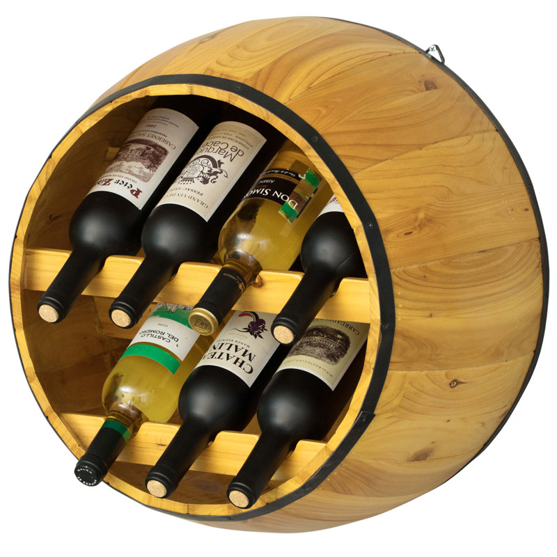 Hanging Wine Bottle Rack in Brown