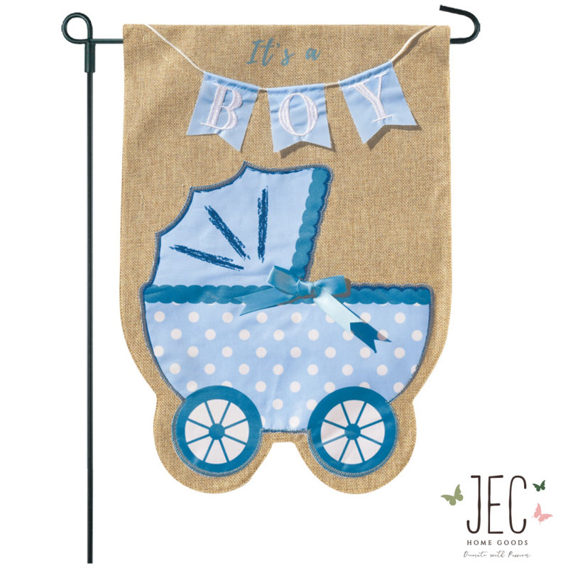 Ensemble de drapeaux en toile de jute pour lit de bébé 2 x 18 po