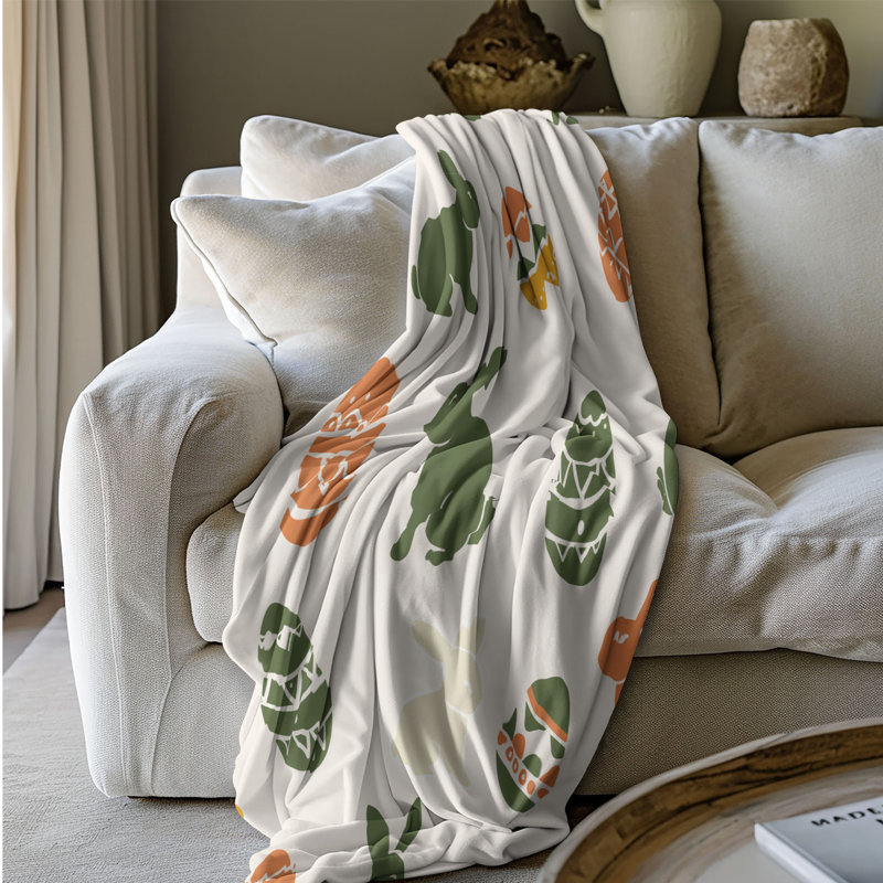 Boho Bunny - couverture de qualité supérieure 1 pièce, Lit simple
