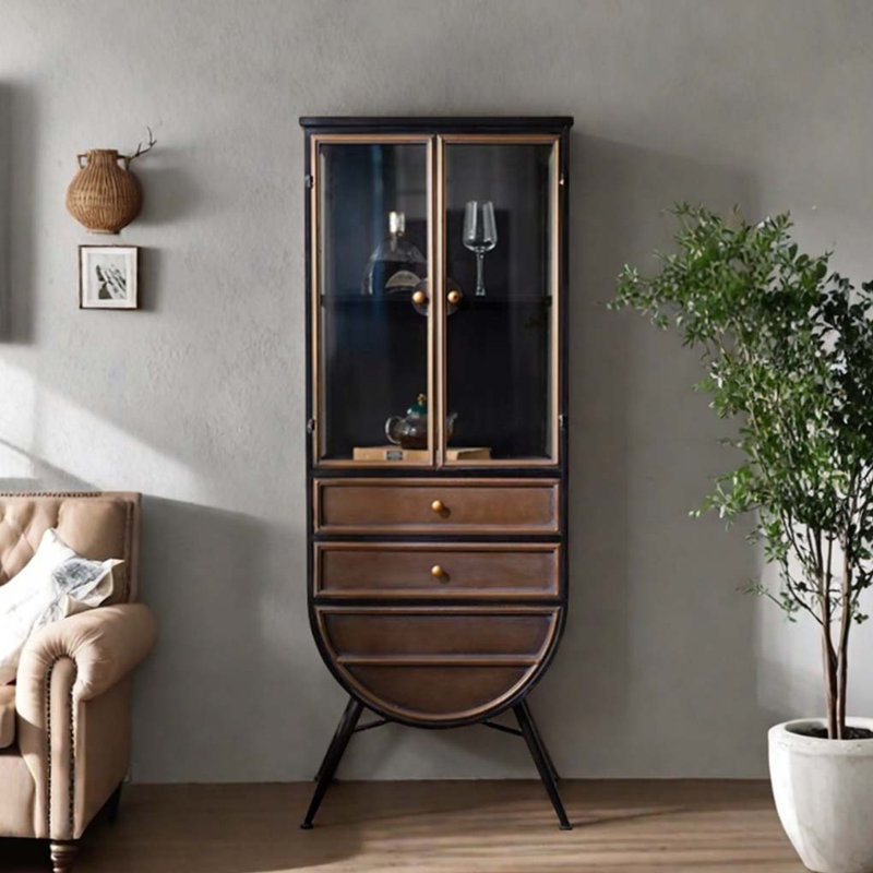 Industrial Style Display Cabinet Bookcase