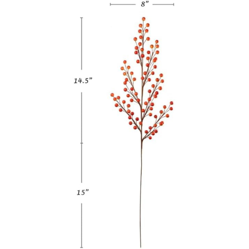 2 pièces de baies d'automne 29 "réalistes avec 85 baies oranges subtiles - Décoration de Noël élégante pour l'esthétique automnale tendance - Décoration intérieure polyvalente pour une ambiance douillette