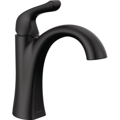 Arvo Matte Black Bathroom Faucet, Single Hole Bathroom Sink Faucet for Vanity, Push-Pop Drain Assembly, Matte Black