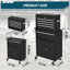 2-in-1 Detachable Rolling Tool Chest - 5-Drawer Metal Cabinet with Lockable Storage, Sliding Drawers & Liners, for Garage, Workshop, Warehouse (Black)-16603947