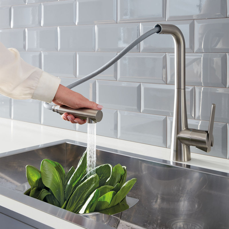 Robinet de cuisine à poignée simple Zedra, SuperSteel Infinity