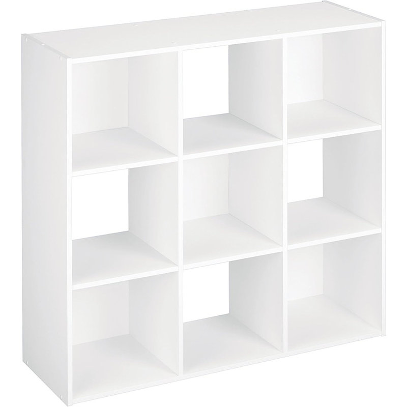 Étagère de rangement réversible ouverte empilable pour l'organisation de la maison et du bureau, blanc