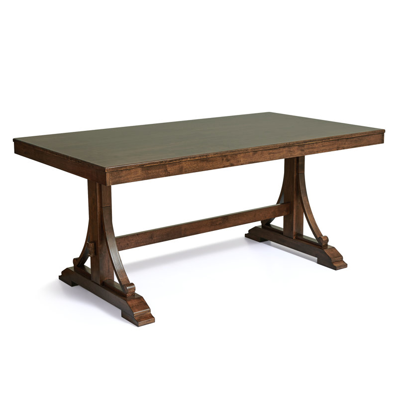 Table de salle à manger rectangulaire en bois massif, Brun