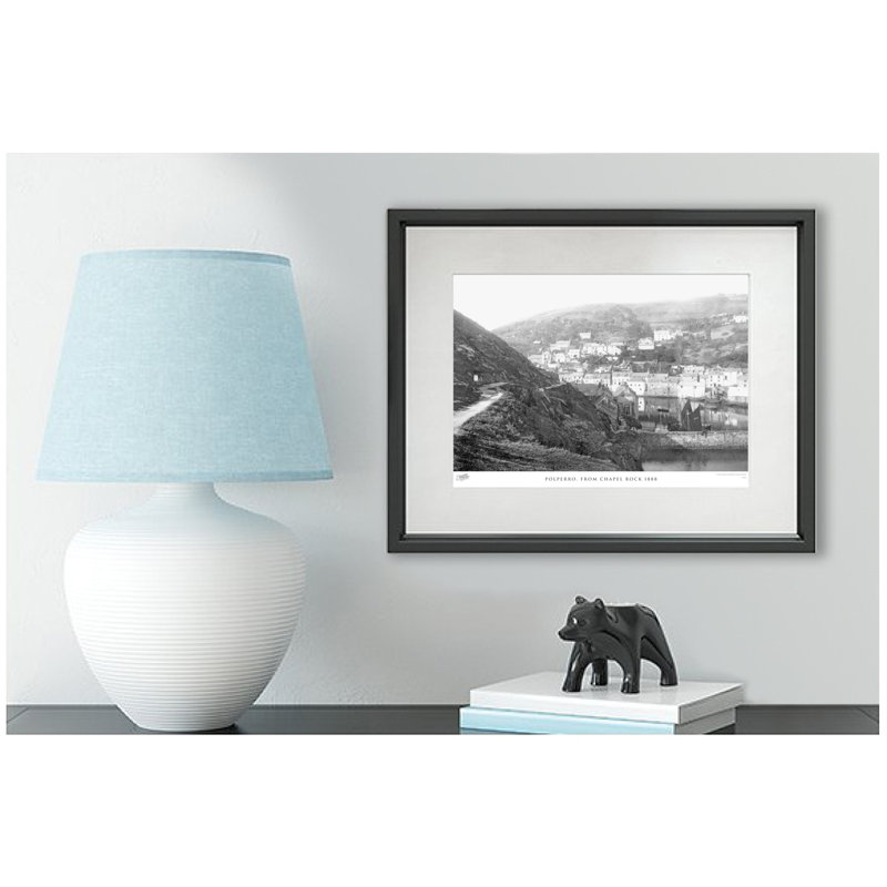 Polperro, From Chapel Rock 1888 - Single Picture Frame Print, 40cm H x 50cm W x 2.3cm D