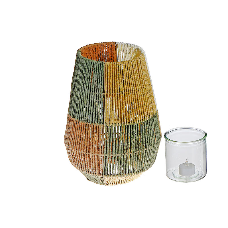 Lanterne oblongue verte, H 9,84 po x l 7,09 po x P 7,09 po
