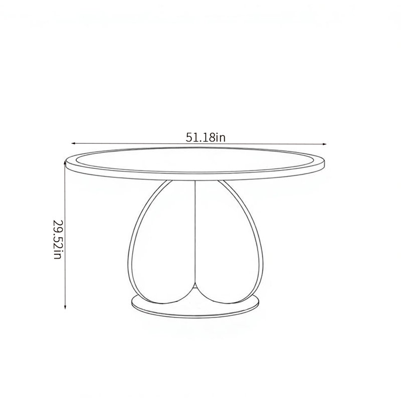 Table de salle à manger élégante Fashion, 29.9"H  x 51.2"L x 31.5"W