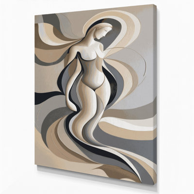 Abstrait art figuratif sur toile beige