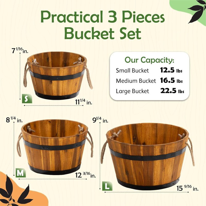 Sandhu Wood Planter Box, Light Cherry