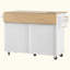 Îlot de cuisine cannelé verrouillable 55,5 po-986332286