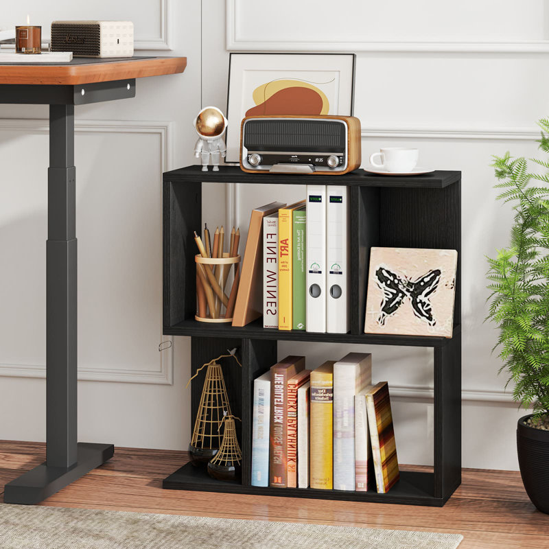 3-Tier Bookshelf Display Shelf For Small Space Freestanding Side Table, Black