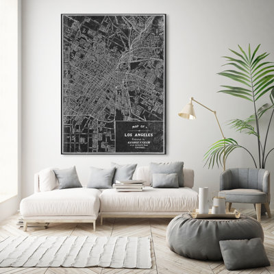 " Los Angeles Map 1899 Gray "