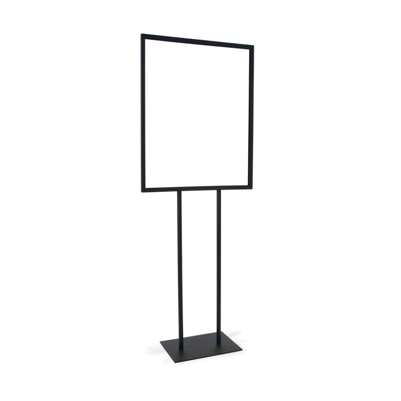 Porte-signal de bulletin avec base plate, H 60 po x l 22 po x P 10 po, Noir mat