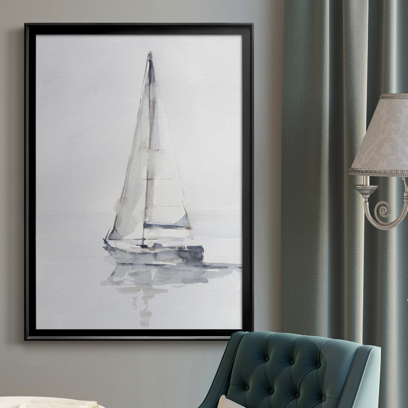 «Misty Harbor I», reproduction d'art sur toile, H 36,5 po x l 26,5 po x P 1 po, Cadre noir
