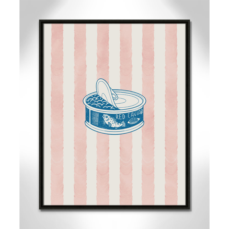 Imprimé caviar rouge par Marcus Prime, Toile avec cadre, L 23,5 po x H 29,5 po, Flottant espresso