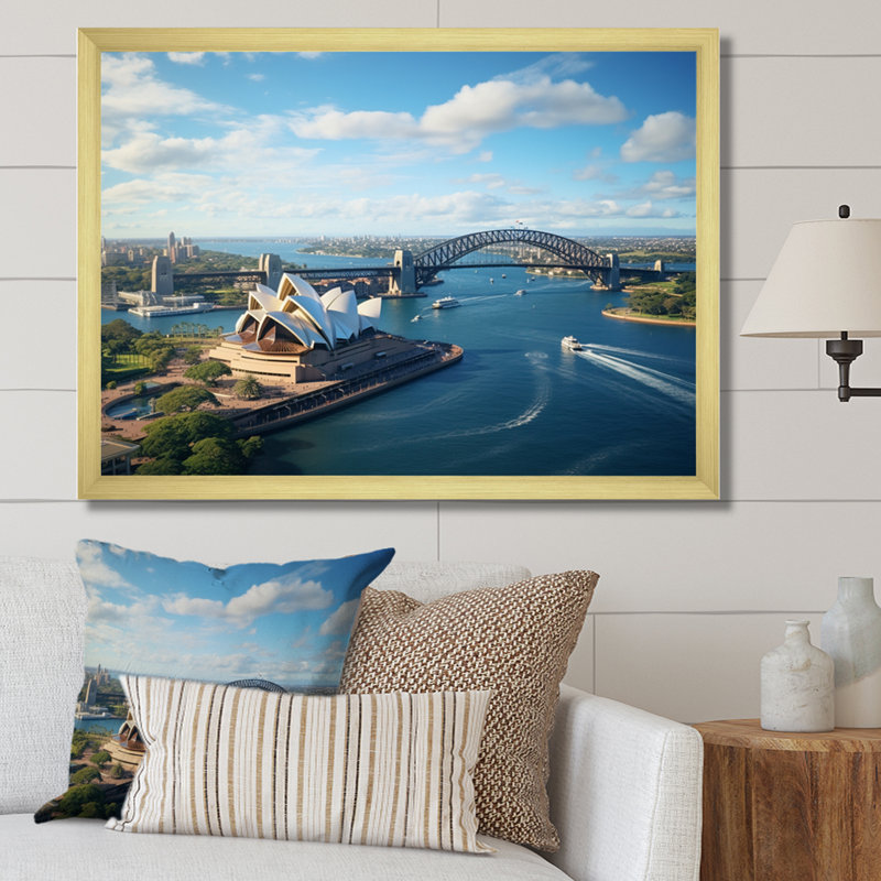 Australie, Australie, Sydney I, impression sur toile encadrée, Encadrement doré, H 12 po x l 20 po x P 1 po