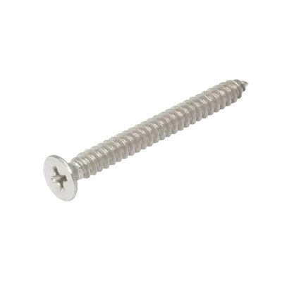 Brixwell PS102BN 10 x 2 po, fixation murale à tête plate, vis à tôle, longueur 2 po, finition nickel brossé, paquet de 10