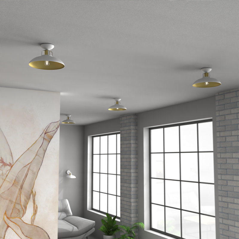 Shymier Semi Flush Mount, White