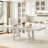 Solid Wood Storage Dining Table Matte Grey Extendable Kitchen Table For 6 People