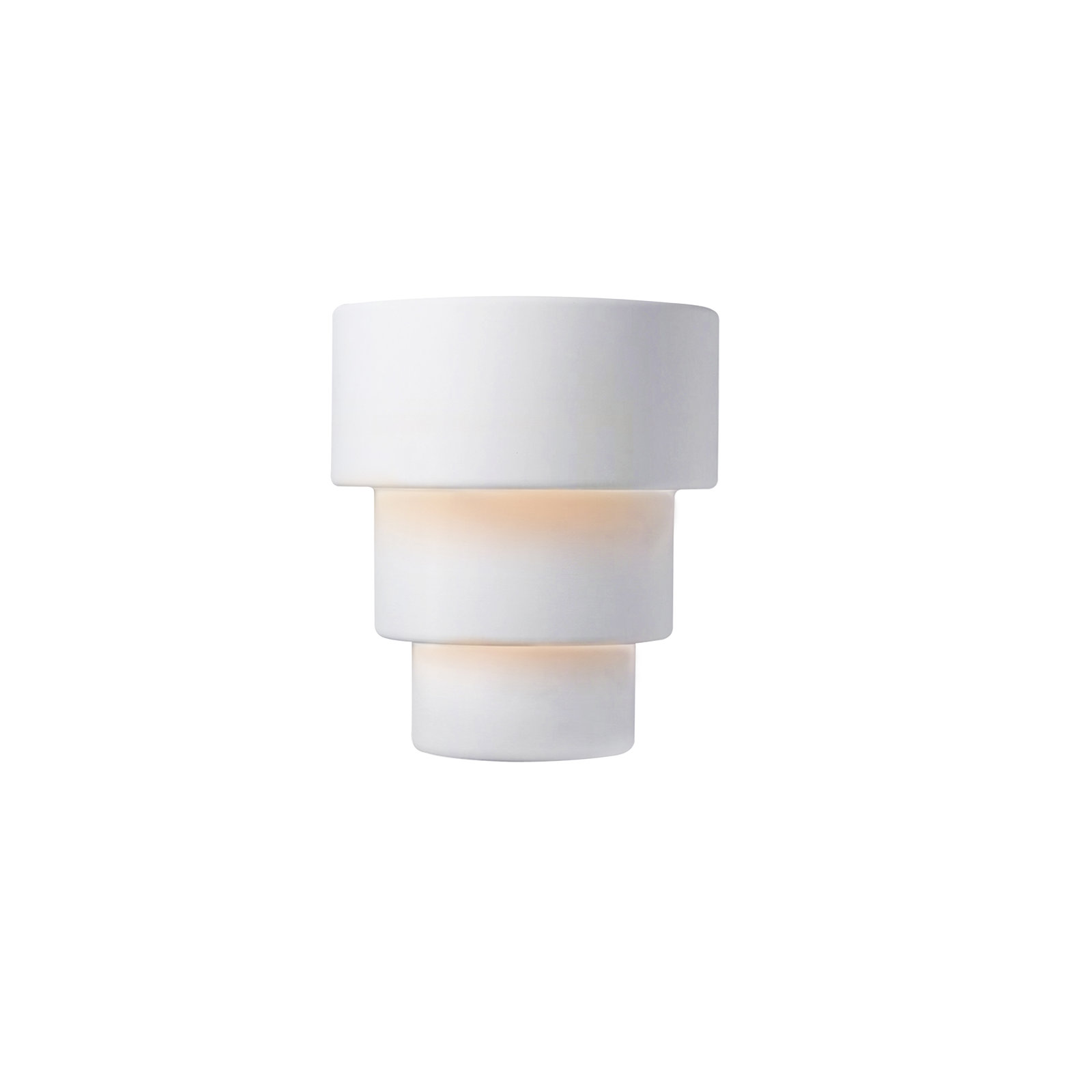 Alvera 2-Light Dimmable Ceramic Flush Mount Sconce, Bisque, 14.25" H x 12.75" W x 6.25" D, LED (Integrated)