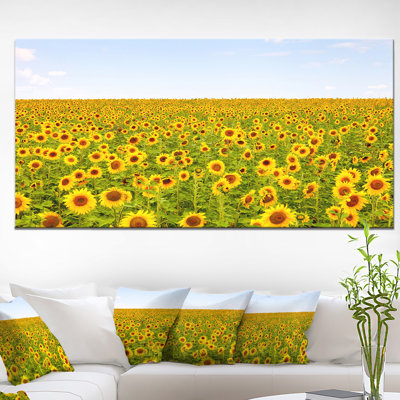 «Beautiful Sunflowers Garden», reproduction de photo sur toile tendue
