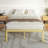 Metal Bed Frame Heavy Duty Wood Grain-1214502516
