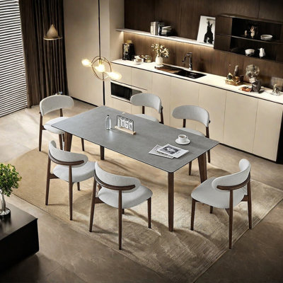 White Ash Sintered Table And Chairs Set