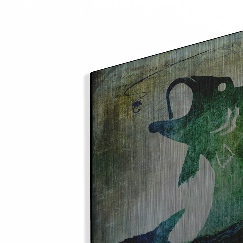 Millwood Pines 'Gone Fishing' by Lightbox Journal, Metal Wall Art, 12" H x 12" W