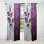 Rideau mauve à motif floral prune mauve à motif de feuilles mauves - 1 panneau-108932478