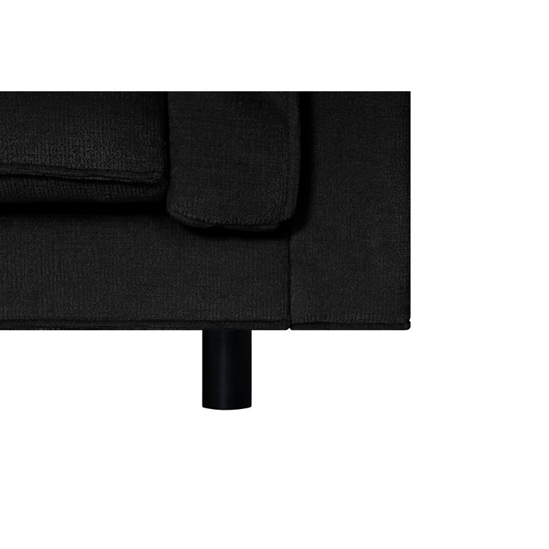 Alazae 3 Seater Chenille Sofa, Black