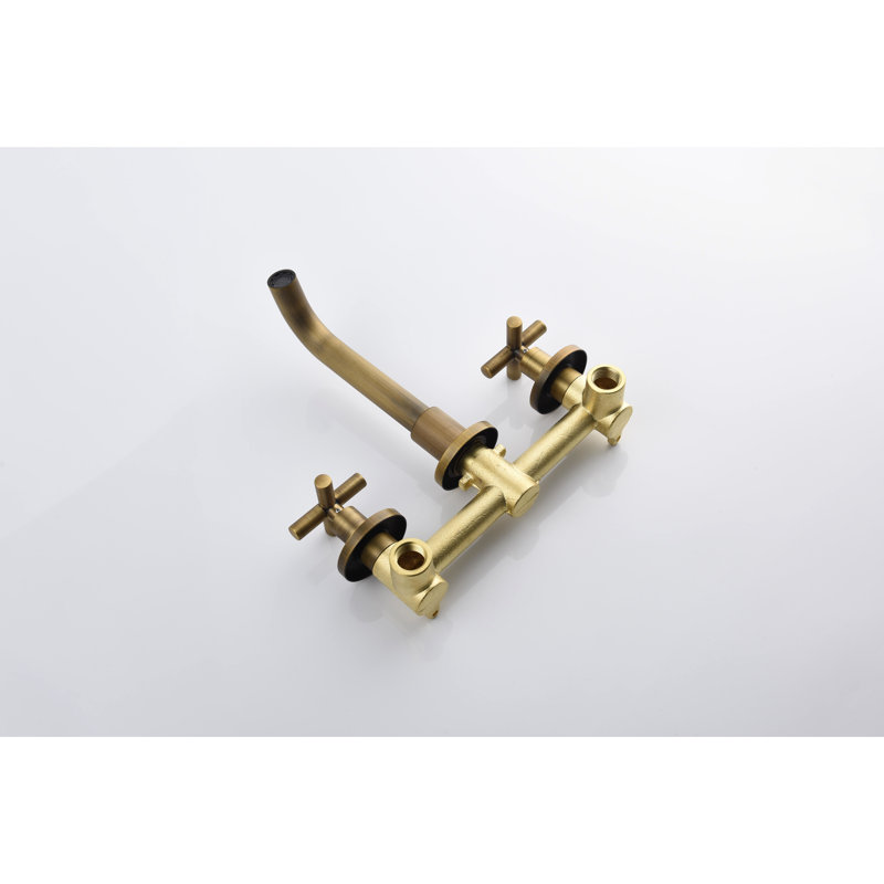 Bathroom Faucet Wall Mount Bronze - 7-Layer Protected Surface To Maximize Durability And Beauty Of Your Mounted Tap For Sink Build With Classical Cross Handles Smooth Operation Easy Water Control