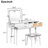 White Solid Wood Makeup Vanity With Stool, 43.3" Flip-Top Mirror And Three Drawers, Functional Design Classic , Drawers-1834135626