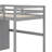 Wood Full Size Loft Bed With Wardrobe, Shelves And LED Light-1908517607