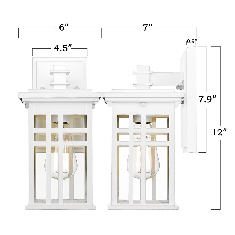 Ensemble de 2 appliques murales d'extérieur, Blanc