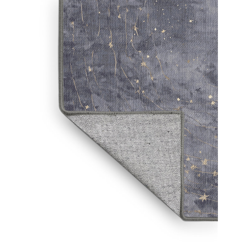 Tapis gris lavable à la machine, Carré 5 pi