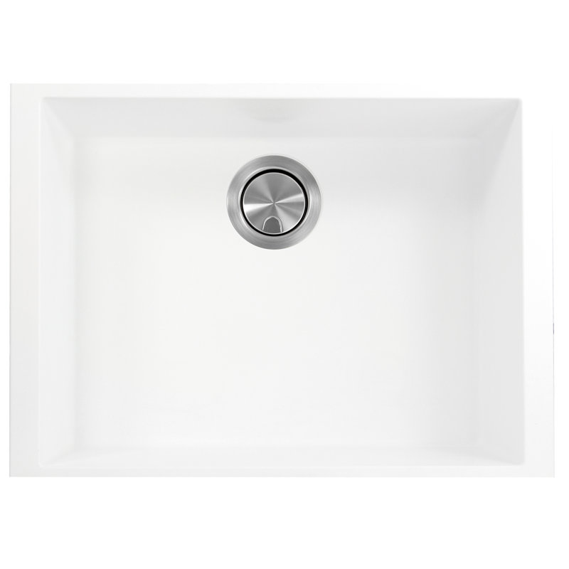 23.63'' L Single Basin Kitchen Sink, White