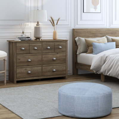 Bhure 46.1" W 6-Drawer Wood Double Dresser