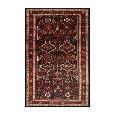 Machine Washable Persian Black Area Rug