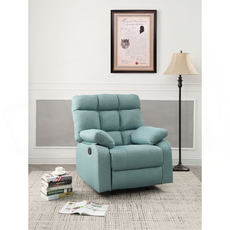 Élégant fauteuil inclinable rembourré bleu sarcelle, Sarcelle