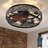 Low Profile Caged Ceiling Fans with Lights and Remote, Flush Mount Ceiling Fan with Light, Bedroom Fan, Small Industrial Black Ceiling Light Fixture, Reversible(Bulbs not Included)