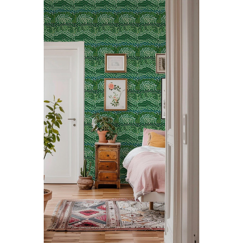 Lomé Jardine 10' L x 24" W Peel and Stick Wallpaper Roll, Carnival, Faux Grasscloth