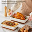 MALACASA Rectangle Stoneware 2 Piece Au Gratin Dish Bakeware Set