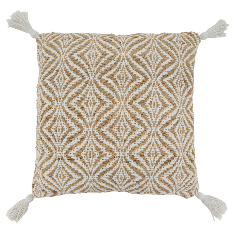Aziza Tassels Cotton Blend Pillow Cover