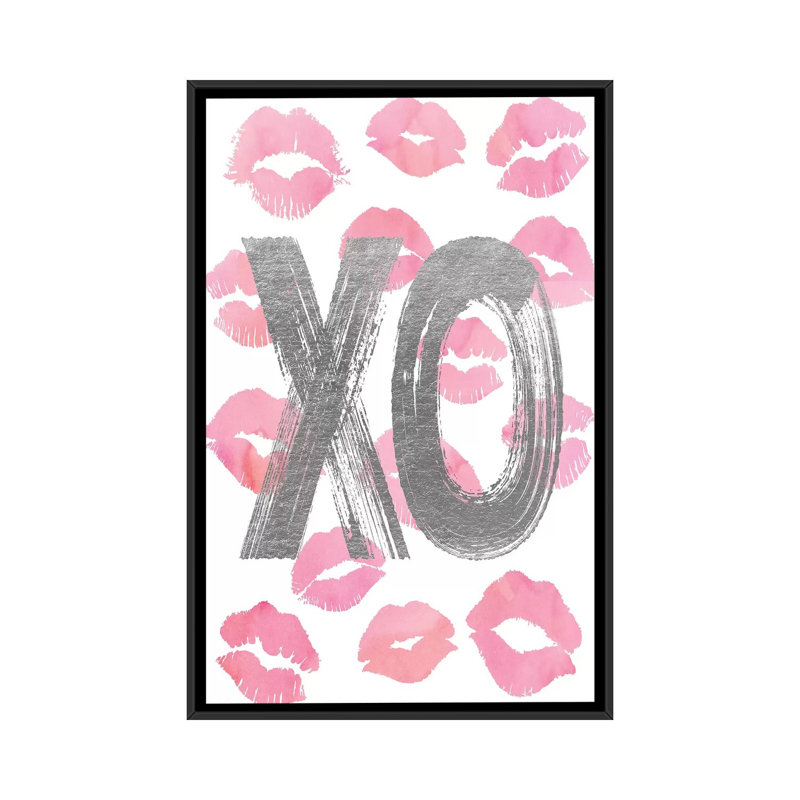 « love ox rose », impression sur toile tendue, H 26 po x l 18 po x P 1,5 po, Toile avec cadre noir, Pas de tapis