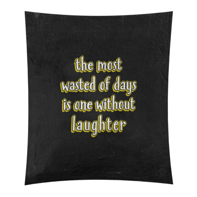 Tapisserie tableau noir en polyester citation de rire