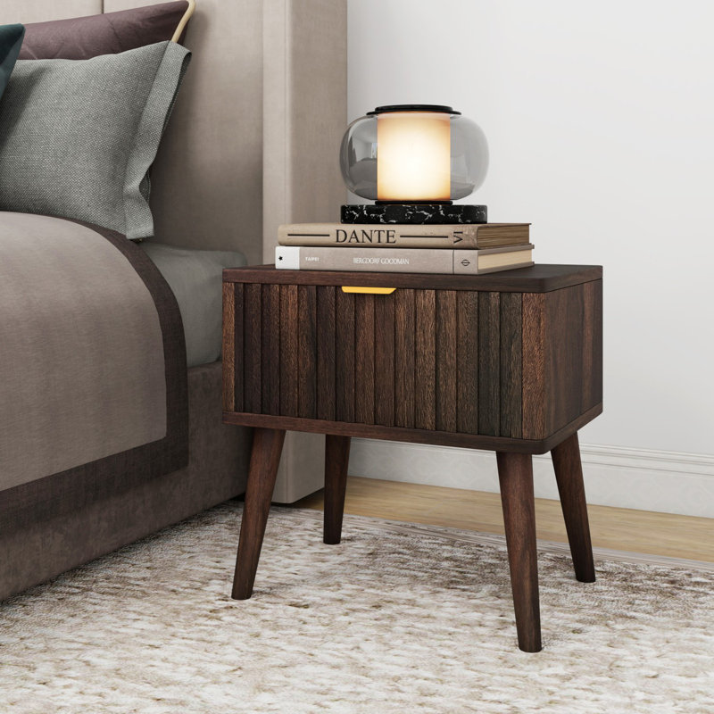 Vintage Wood Bedside Table With Drawer, Individual