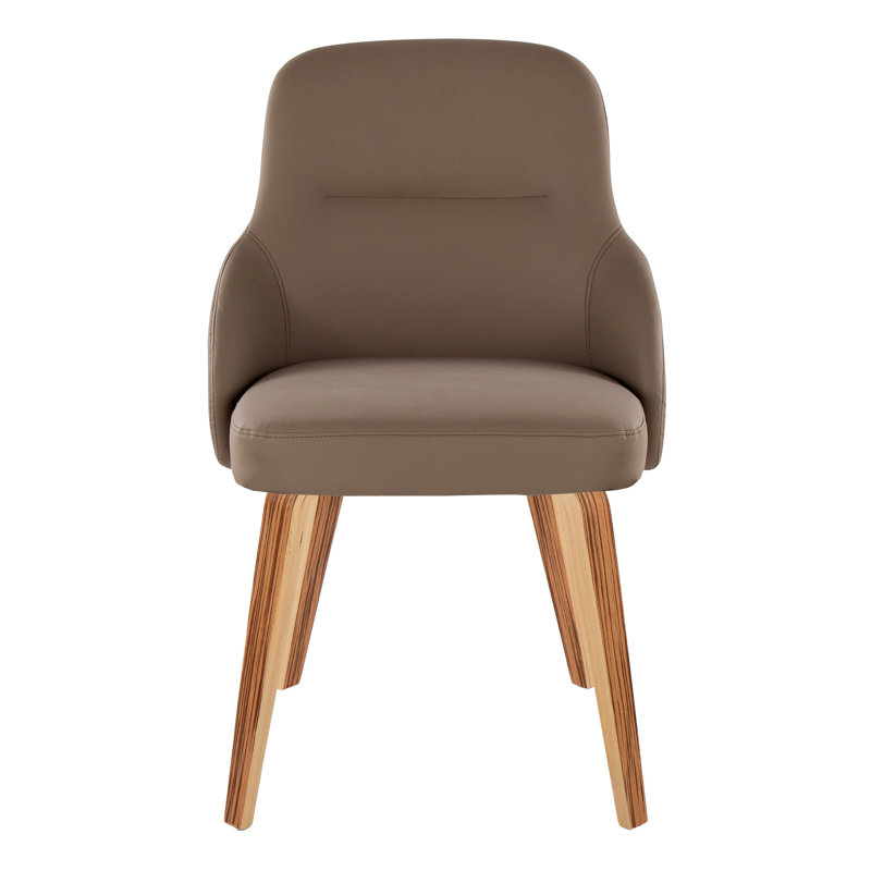 Chaise en bois zébré et similicuir